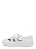 White Round Toe Cutout Thick-soled Lace-up Top Loafers