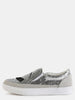 Embroidered Glitter Slip On Sneakers SILVER