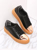 Contrast Round Toe Rubber Sole Sneakers