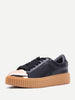 Contrast Round Toe Rubber Sole Sneakers