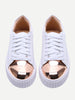 Contrast Round Toe Rubber Sole Sneakers