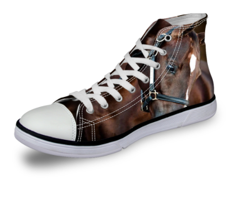 High Top Casual Horse Printing Shoe